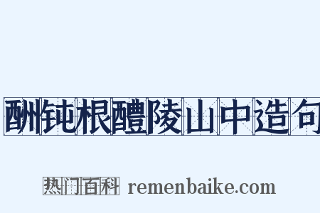 酬钝根醴陵山中造句是什么意思的图片